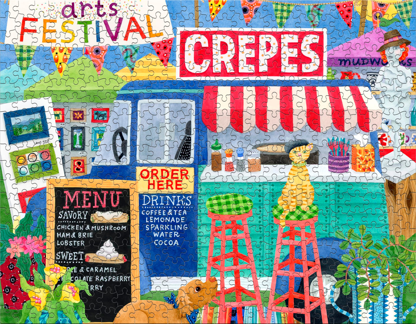 Ceaco - Food Trucks - 4 Pack 500 Piece Jigsaw Puzzles for Adults