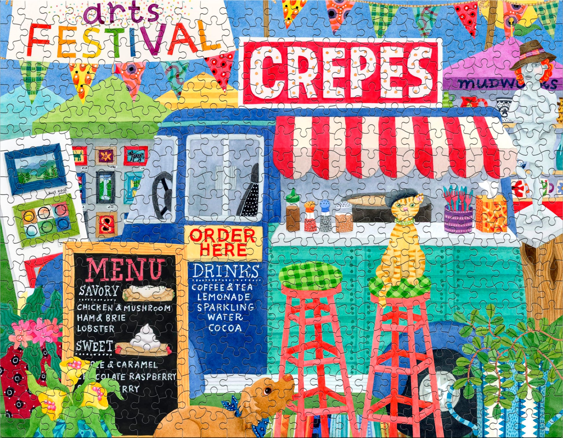 Ceaco - Food Trucks - 4 Pack 500 Piece Jigsaw Puzzles for Adults