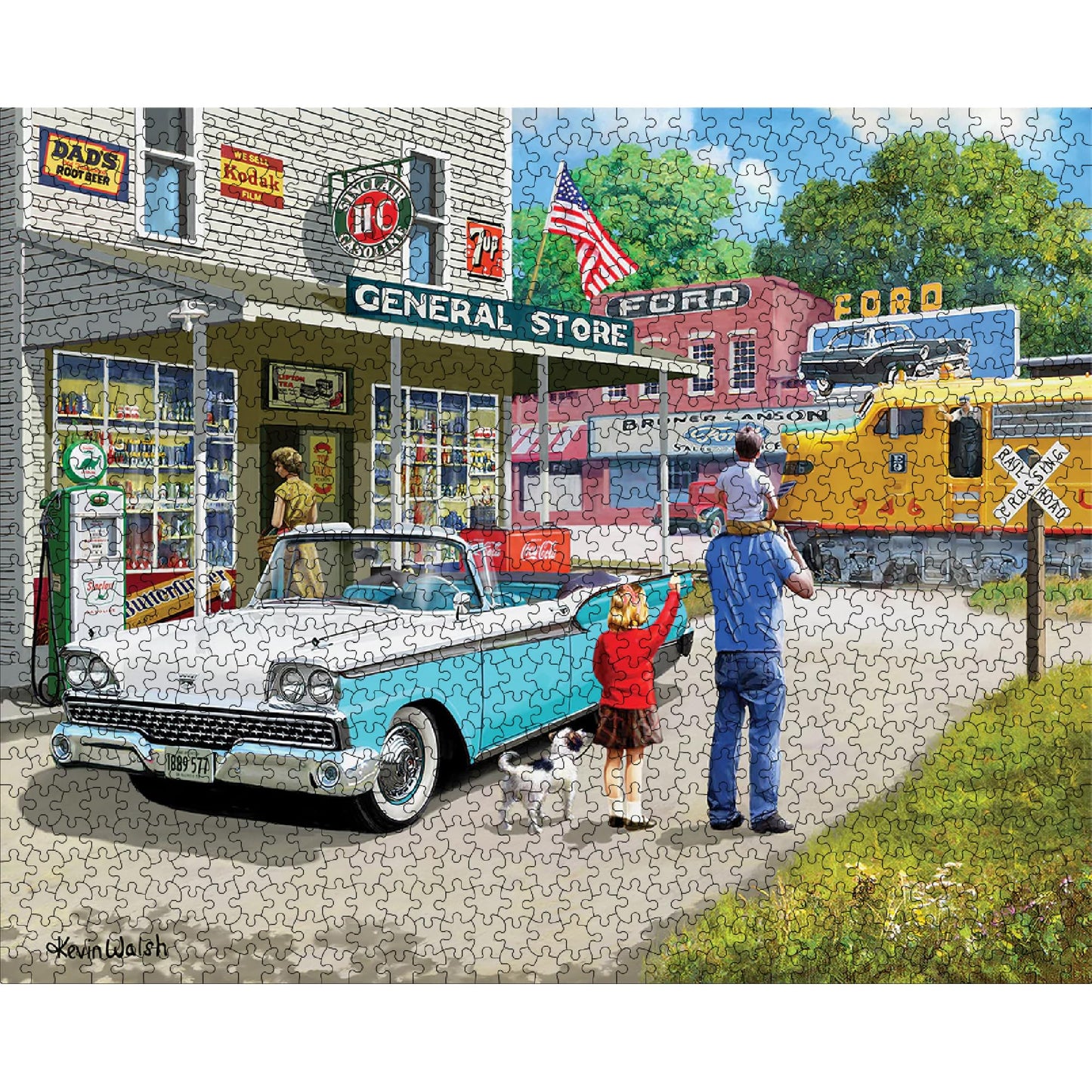 White Mountain 1000 Piece Jigsaw Puzzle Vintage Car, Ford American Classic
