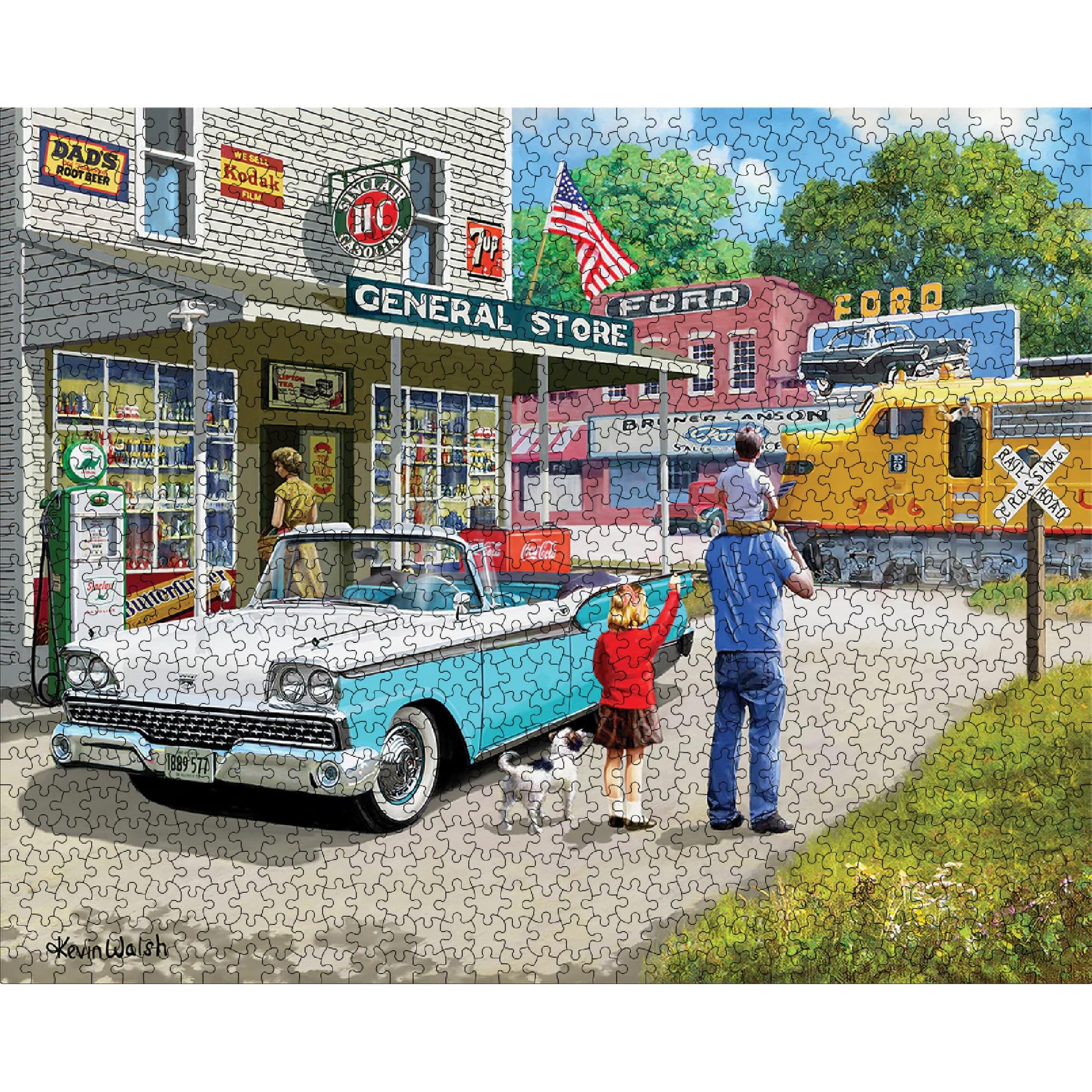 White Mountain 1000 Piece Jigsaw Puzzle Vintage Car, Ford American Classic