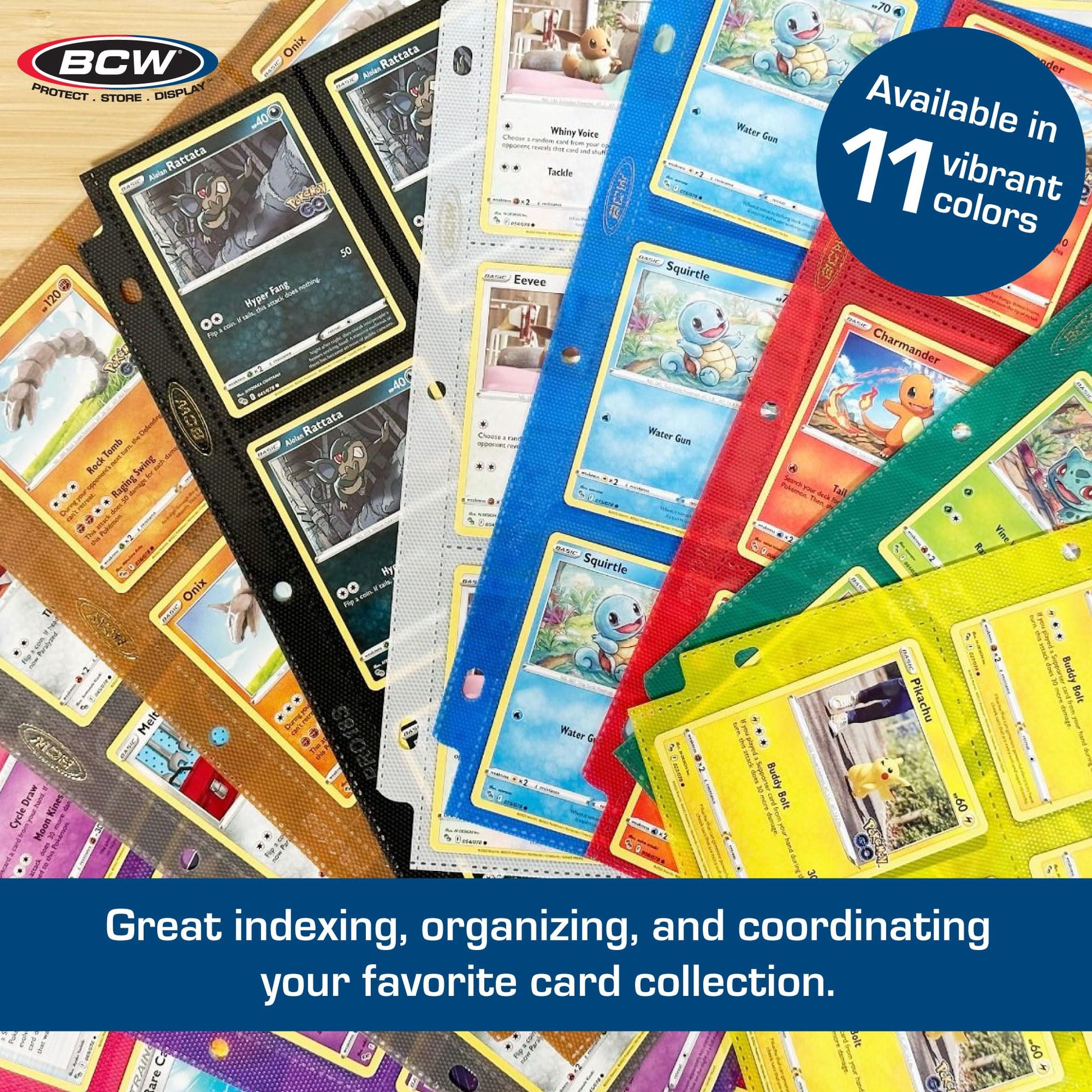 BCW Double-Sided 9-Pocket Pages Holder - 50 Black Pages | Trading Card Binder Sheets | Secure Side Loading | Ideal Card Storage and Display Solution