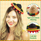 JOYIN 6 PCS Cinco De Mayo Fiesta Fabric and Straw Sombrero Headbands Party Costume for Fun Fiesta Hat Party Supplies, Luau Event Photo Props, Mexican
