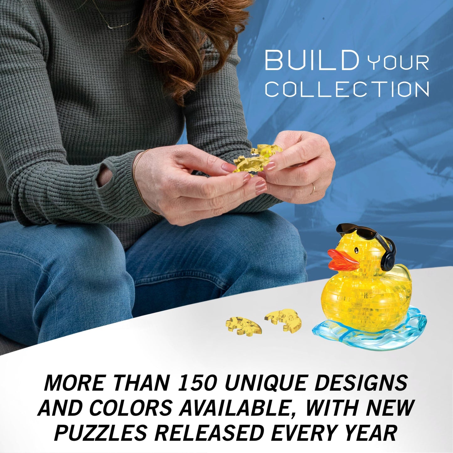 Yellow Rock'n Duck Crystal 3D Puzzle, 45-Pc Brain Teaser, Ages 12+