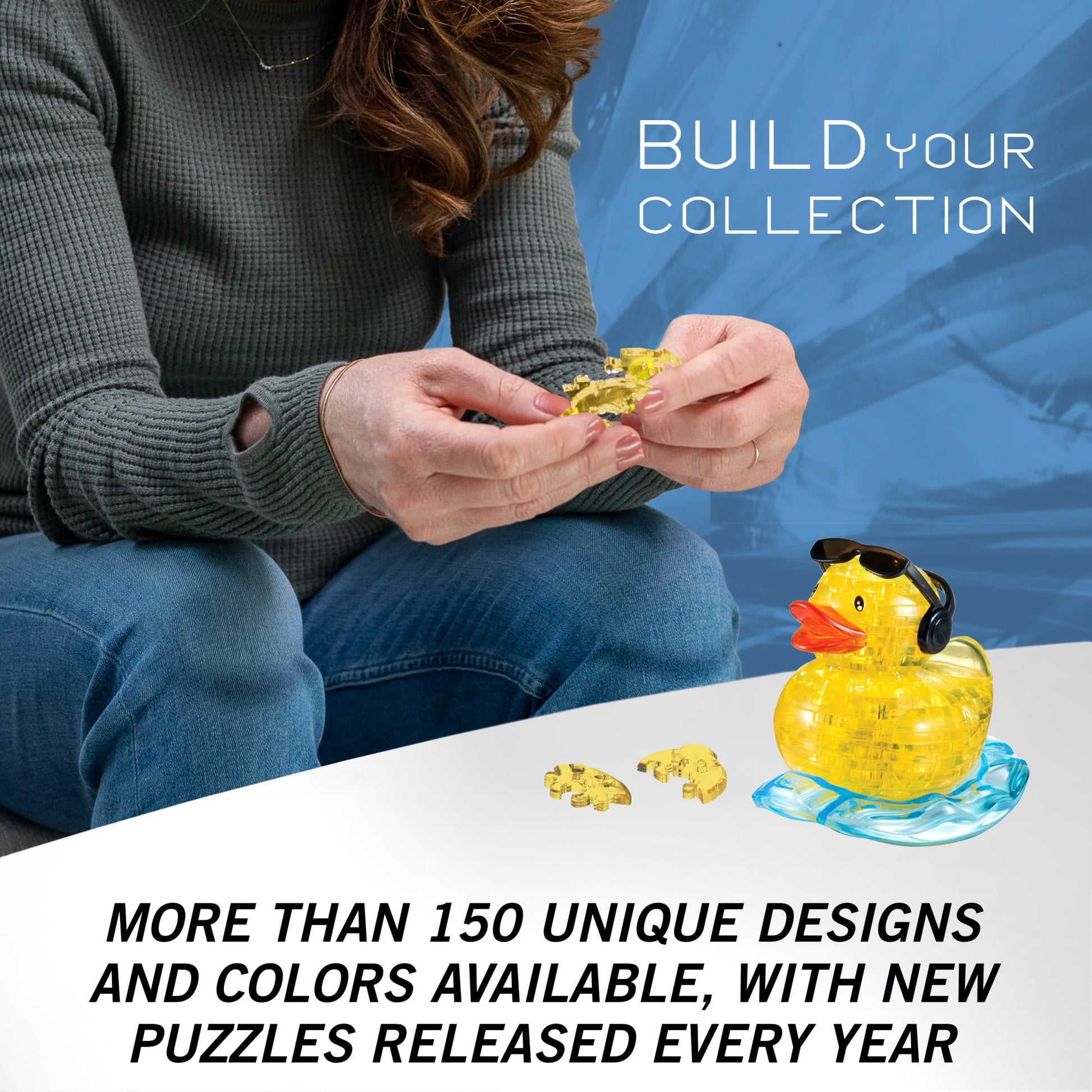 Yellow Rock'n Duck Crystal 3D Puzzle, 45-Pc Brain Teaser, Ages 12+
