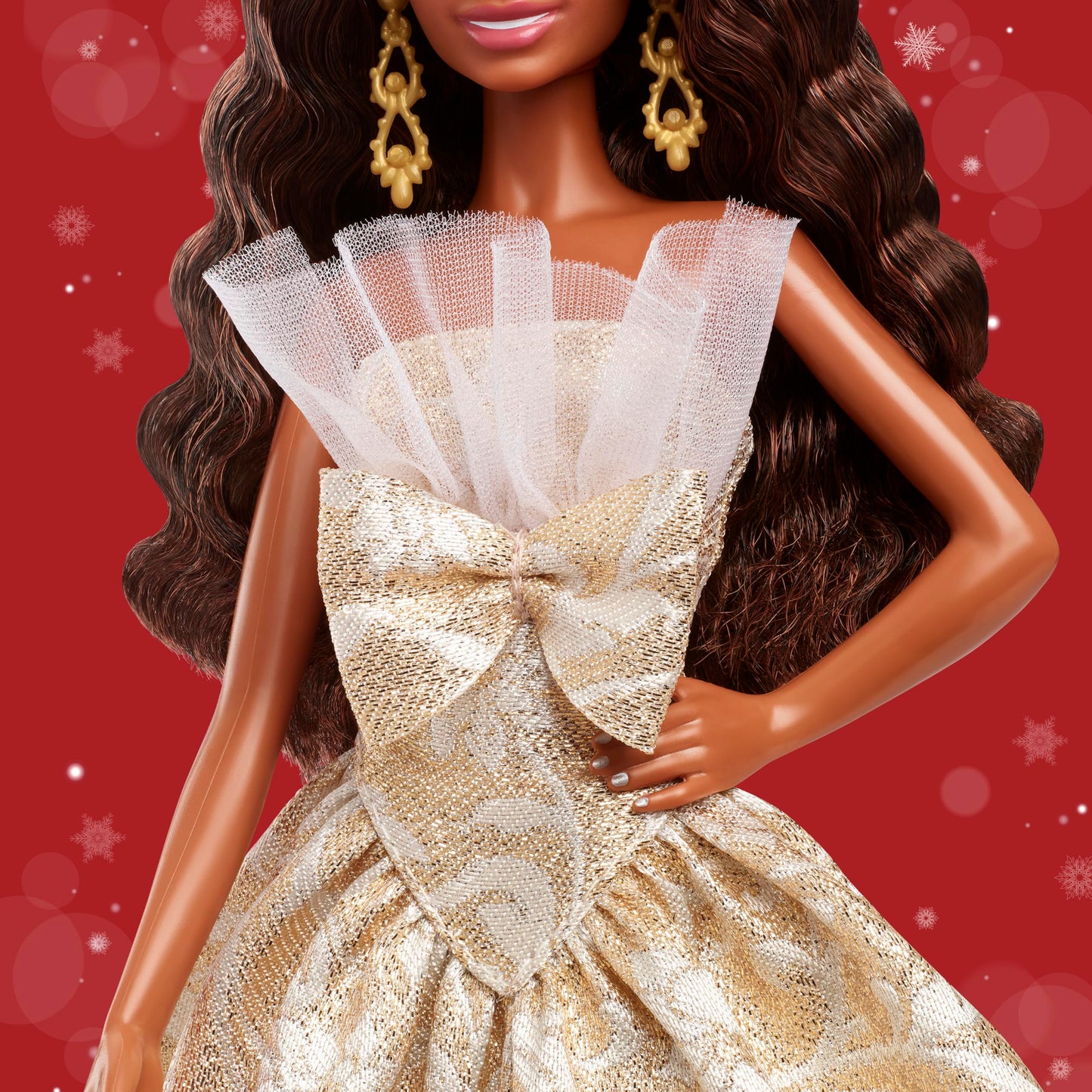 Barbie Signature 2025 Holiday Fashion Doll with Black Hair Wearing Silver & Gold Gown, Seasonal Collectible Includes Displayable Packaging & Doll