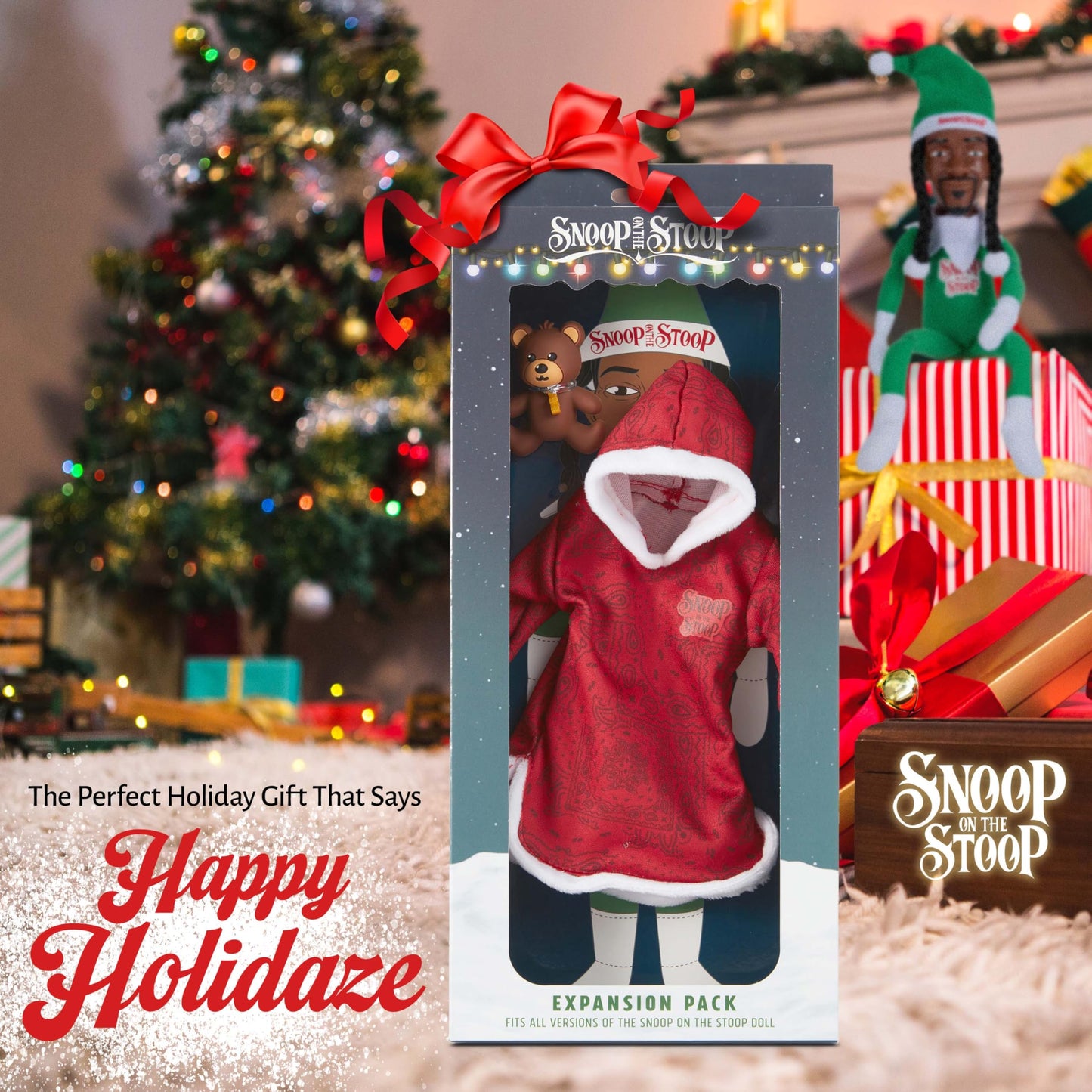 Snoop Dogg Pajama Expansion Pack - Red Robe with Teddy Bear for Snoop on The Stoop, Funny, Secret Santa