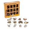 Ancient Metals 12-Piece Metal Puzzle Set - Brain Teaser Disentanglement Puzzles for Adults & Teens, Logic Game Gift for Men, Stress Relief Desk Toys
