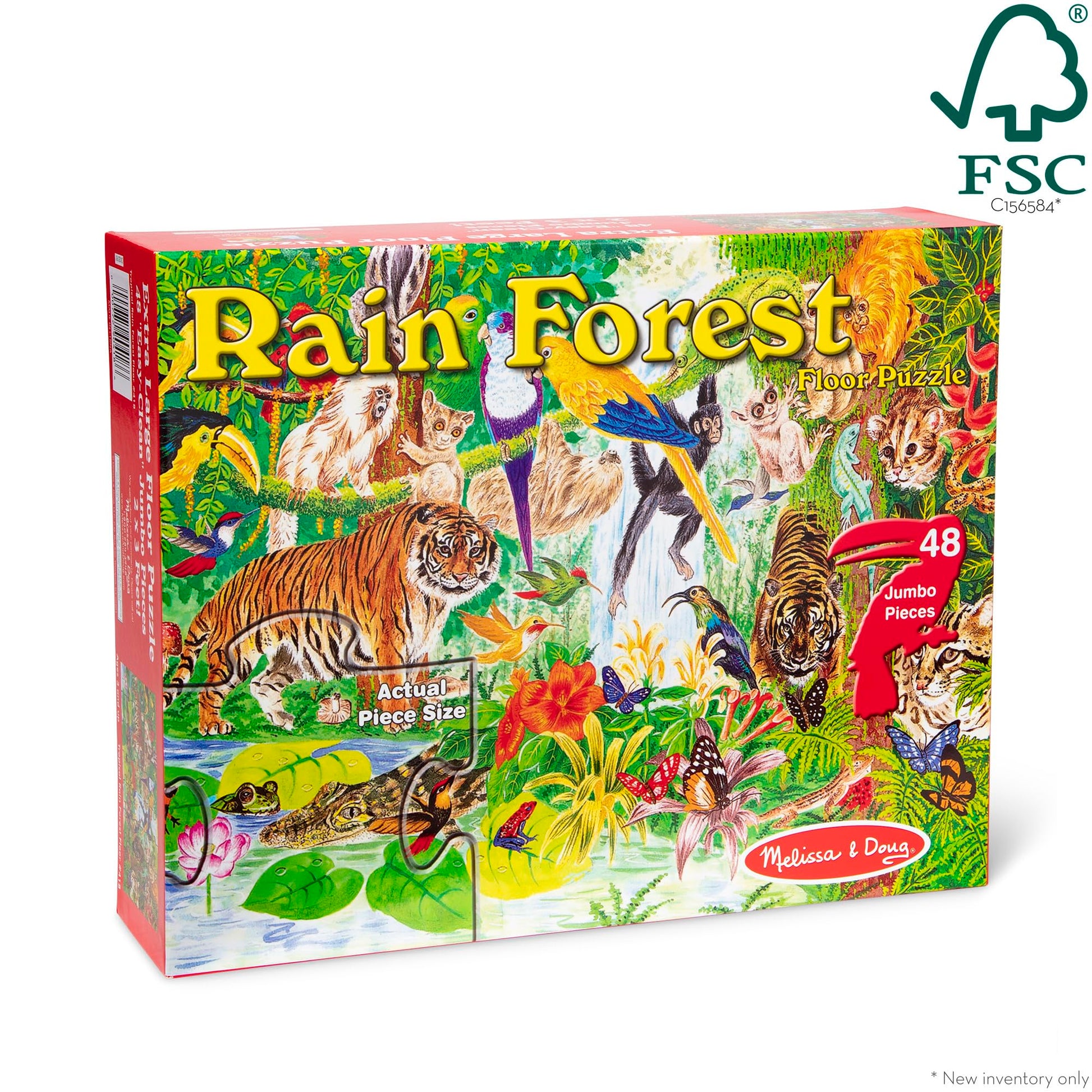 Melissa & Doug Rainforest Floor Puzzle, 48 pc Jumbo Jigsaw Puzzle, Educational Screen Free Activity for Toddler, Preschoolers and Kids Ages 3+ (2 x 3