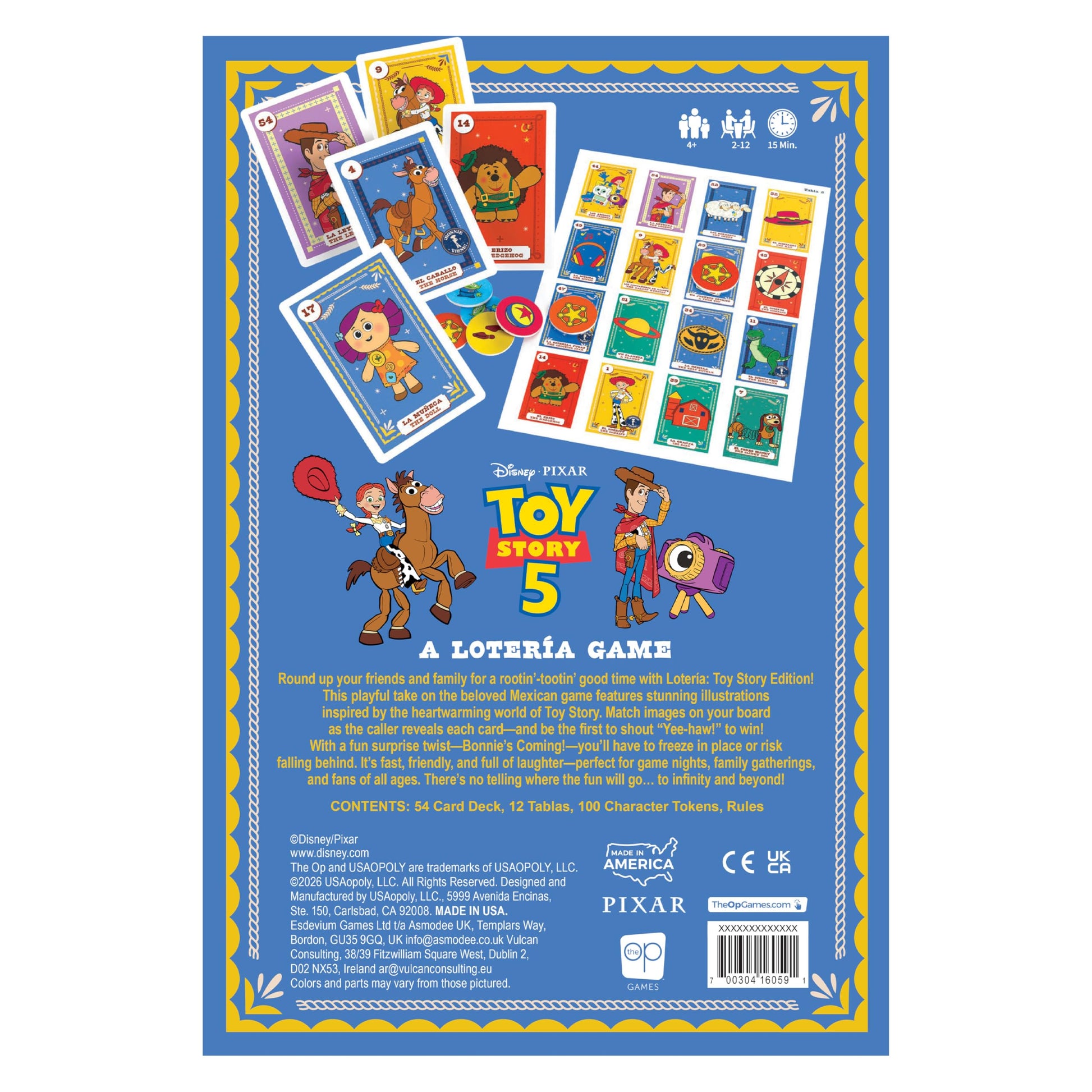 Lotería: Toy Story 5, Classic Bingo Game Featuring Characters from the Beloved Disney Pixar Classic - Woody, Buzz, Jessie & More, Beautiful Artwork