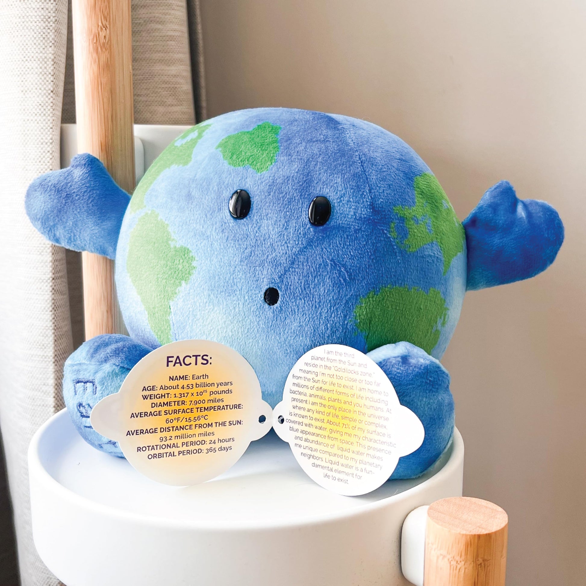 Celestial Buddies Little Earth Buddy | 10" Soft Stuffed Plush, Fun Planet Facts Tag for Kids - STEM Learning Educational Gift, Classroom & Homeschool