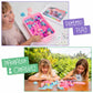 Kipipol Unicorn Sensory Bin for Toddlers 3-4, 5-7 Magic Sand Art Kit w Sandbox, 2.4 LB of Sensory Sand, 10 Sand Toys, 4 Unicorn Toys for Girls Age