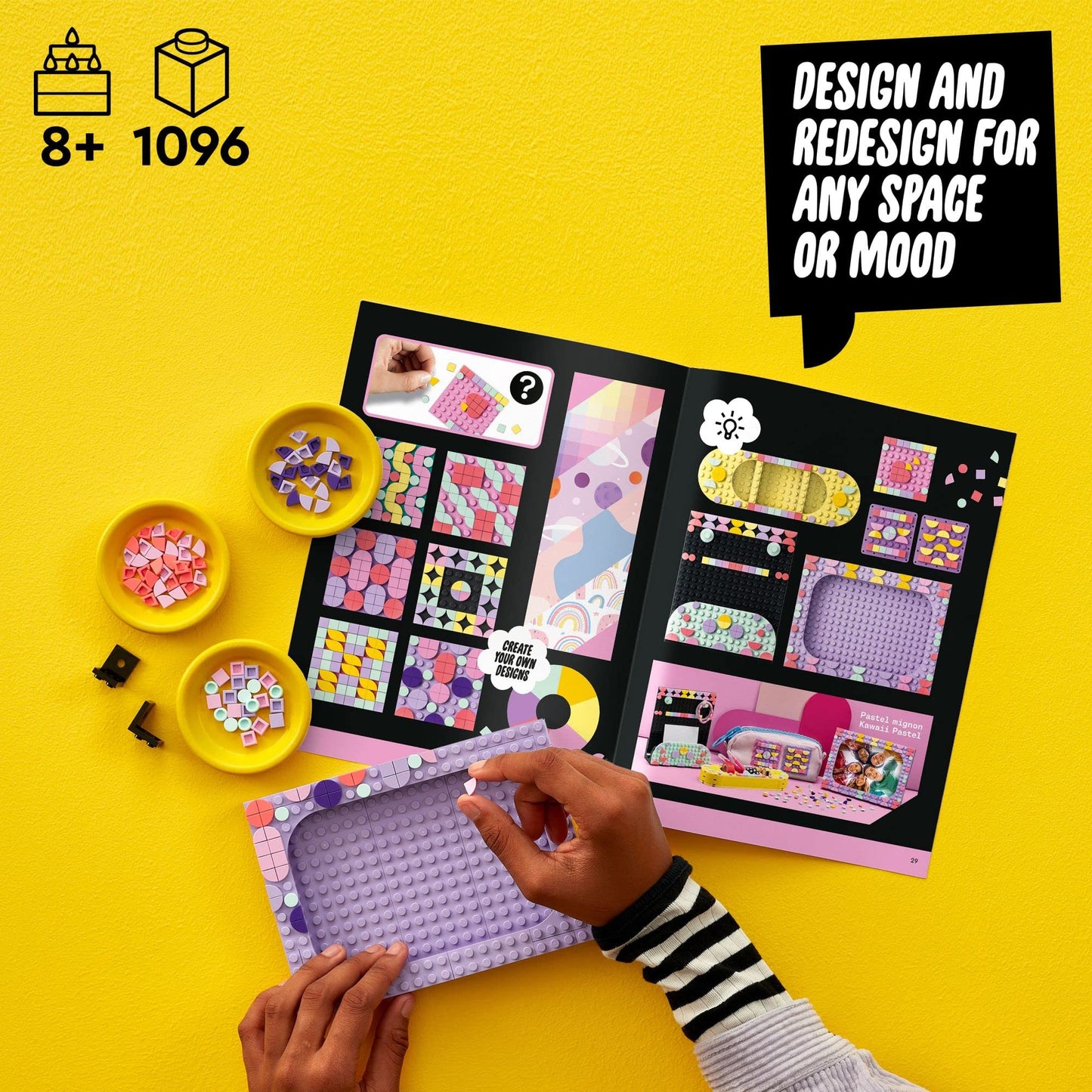 LEGO DOTS Designer Toolkit 10 in 1 Patterns Building Toy 41961 Arts and Craft Set for Creative Kids, Design Patches, Photo Frame, Pencil Holder,