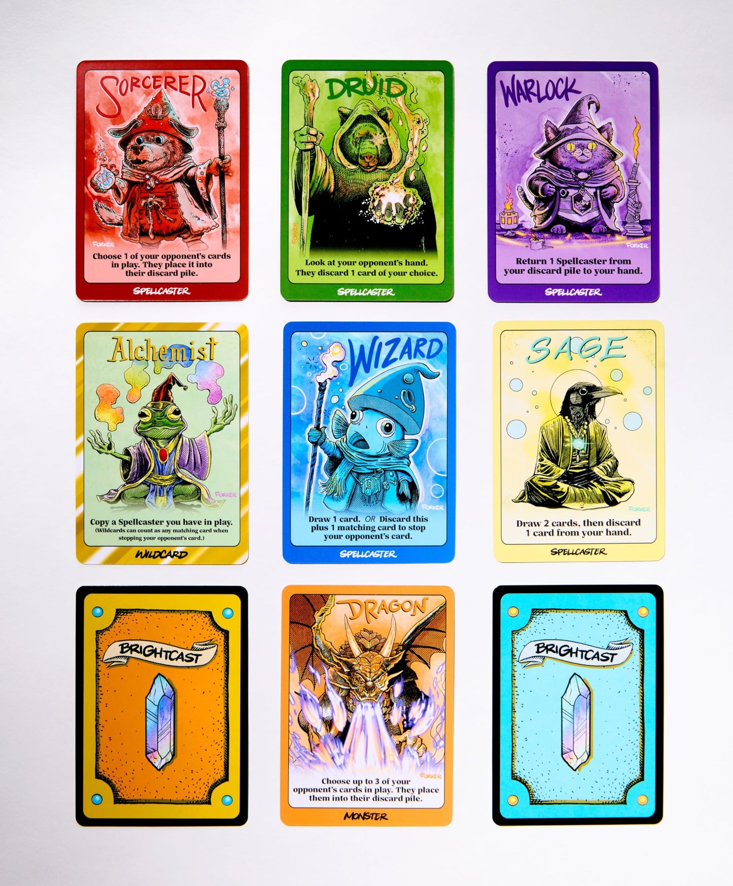 Brightcast - Brightcast Card Game, 2 Players, 5 min to Learn, 10 min to Play, Ages 8+