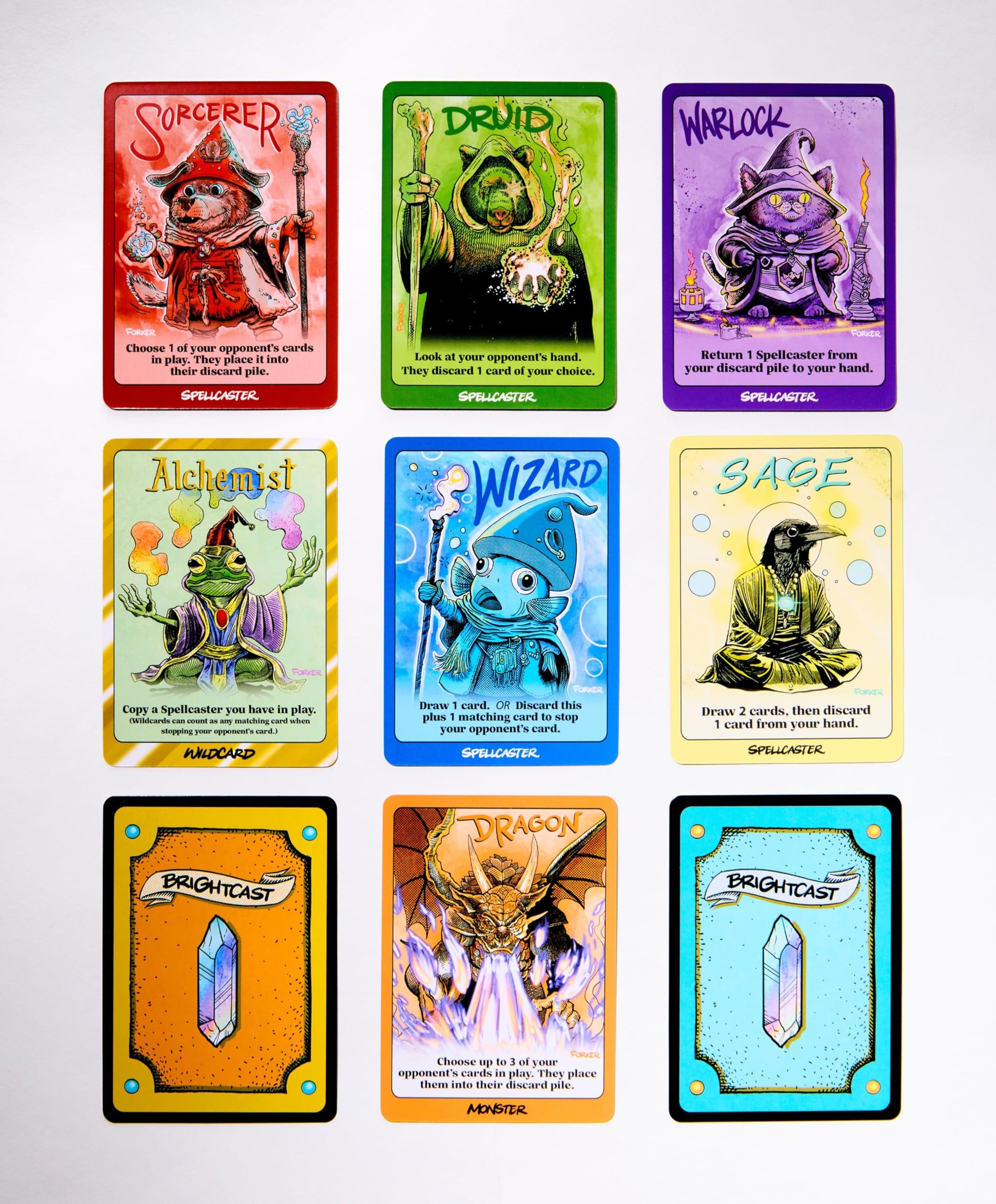 Brightcast - Brightcast Card Game, 2 Players, 5 min to Learn, 10 min to Play, Ages 8+