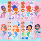 JOYIN 36 Pcs 9"x6" Mermaid Make a face Stickers for Kids, Make Your Own Mermaid Sticker Sheets, Party Favors Kids Crafts, Goodie Bags Stuffers