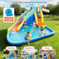 VEVOR Inflatable Crocodile Bounce House with Blower, Spacious 6-in-1 Kids Water Park with Slide, Splash Pool, Water Cannon, Ring Toss & Climbing Wall
