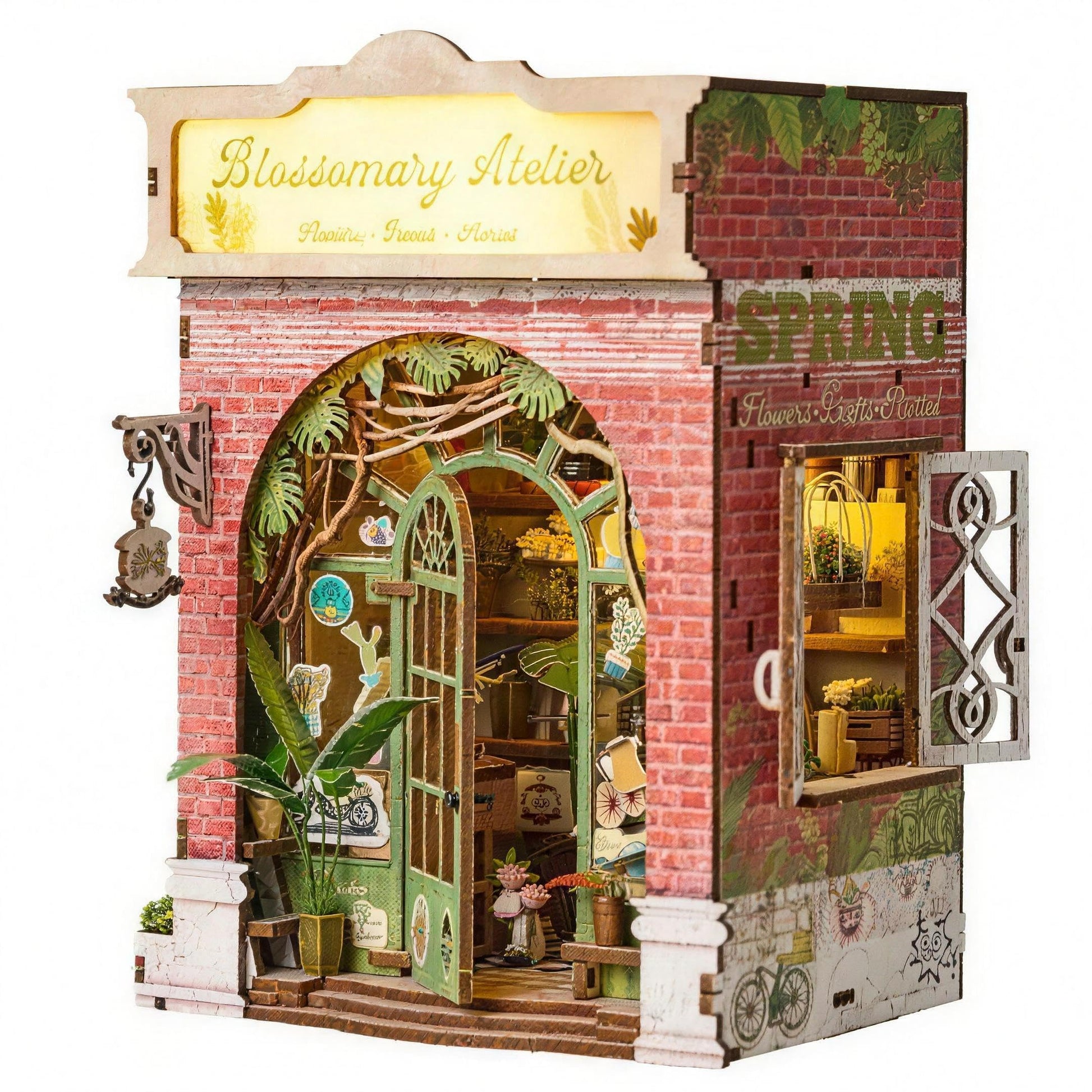 Léwind Book Nook Kit - Calming Miniature Bookshelf Insert, 3D Wooden Puzzle Craft for Adults, Mindful Relaxation Gift & Soothing Home Decor