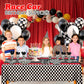 Checkered Party Supplies Set Serves 24 - Checkered Flag Plates, Cups, Napkins, Cutlery - For Race Car Birthday Party Supplies Table Ware Decorations
