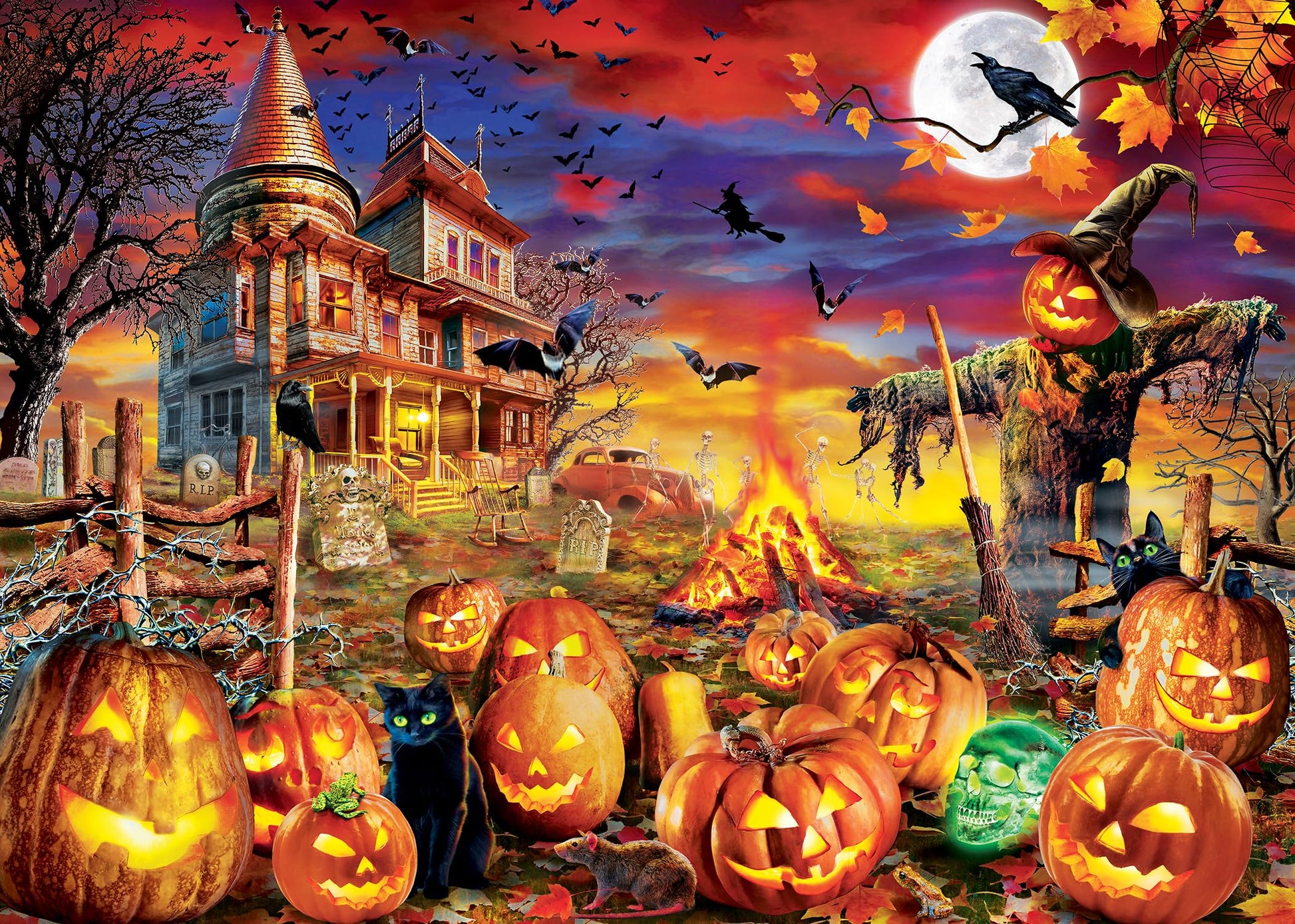 MasterPieces 500 Piece Glow in The Dark Halloween Jigsaw Puzzle - All Hallow's Eve - 15"x21"