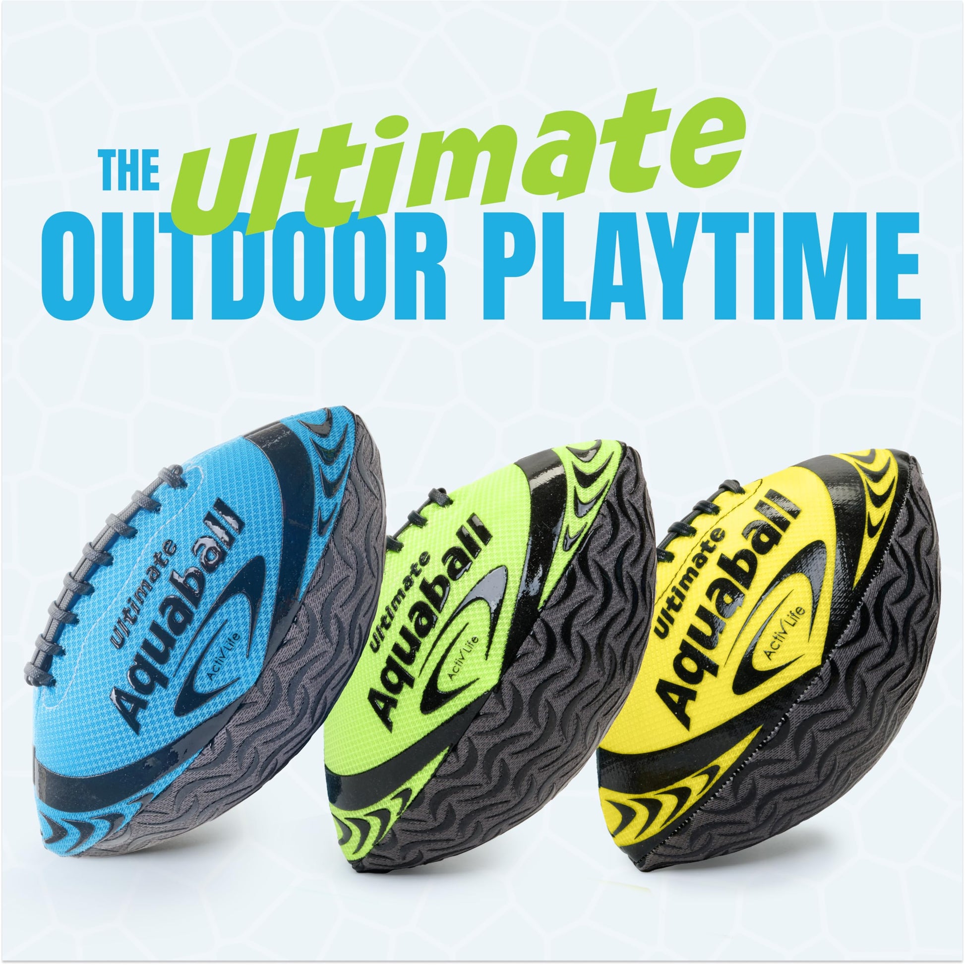 Activ Life Water Football for Pool, Beach, Outdoor, 9.5-inch Waterproof Pool Toys for Kids Aged 6-14, Heavy-Duty Water Ball, Double Lacing for Easy