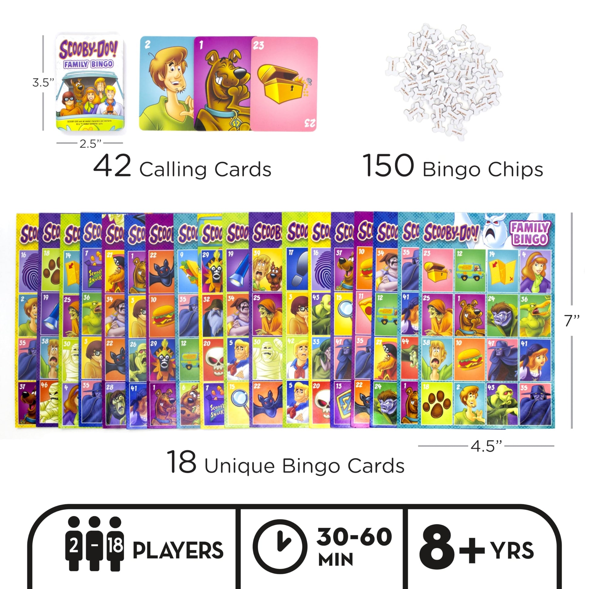 Aquarius Scooby-Doo Family Bingo Game - Officially Licensed Party Game for Kids and Adults Ages 8+, 2-18 Players - Gift for Teens