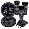 116Pcs Black Dragon Party Tableware Set,Medieval Dragon Party Supplies
