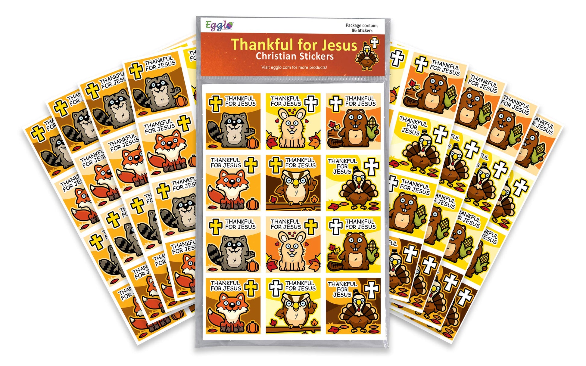 Christian Holiday Stickers for Kids - (3-Pack) Fall, Thanksgiving & Christmas - Religious Toys, Gifts, Crafts, Stocking Stuffers, Party Supplies