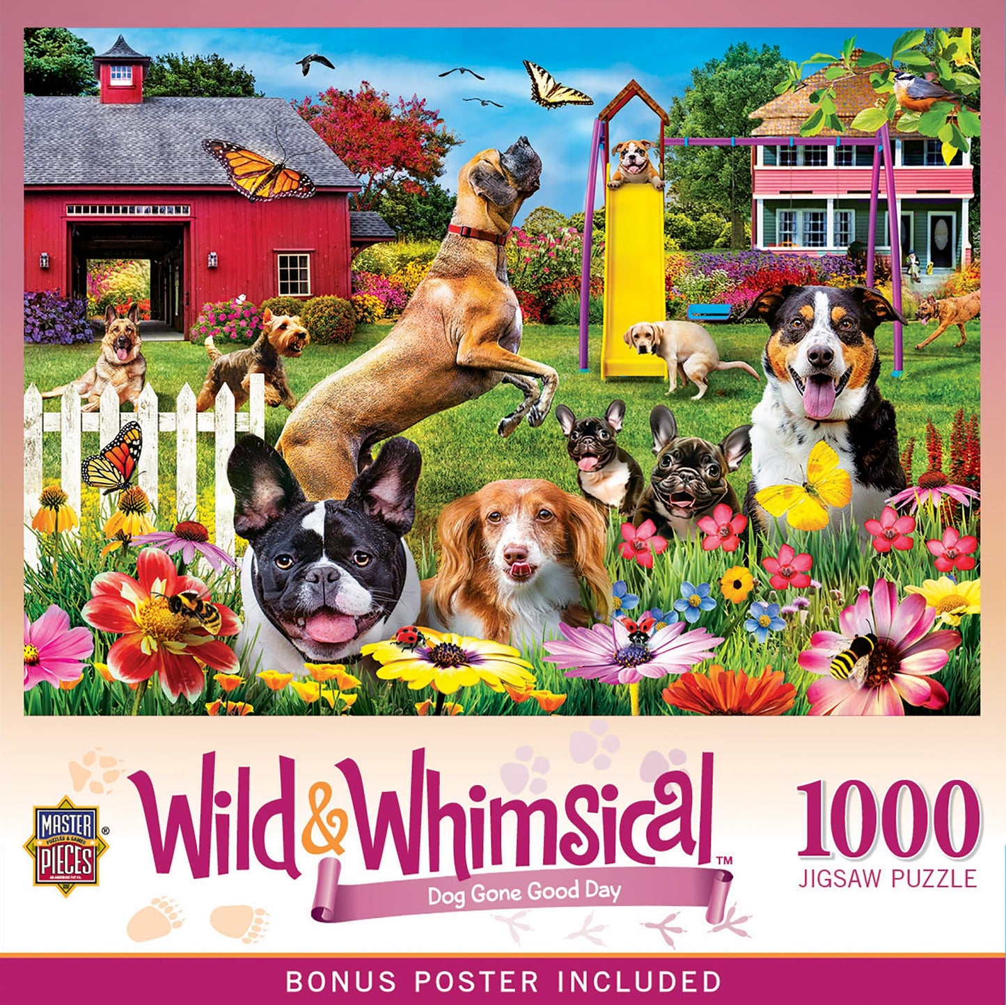 MasterPieces Jigsaw Puzzle - 1000 Pieces, Dog Gone Good Day, Funny Animals, Matte Finish, 19.25" x 26.75", Fun Activity for Adults & Family