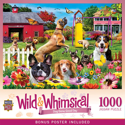 MasterPieces Jigsaw Puzzle - 1000 Pieces, Dog Gone Good Day, Funny Animals, Matte Finish, 19.25" x 26.75", Fun Activity for Adults & Family
