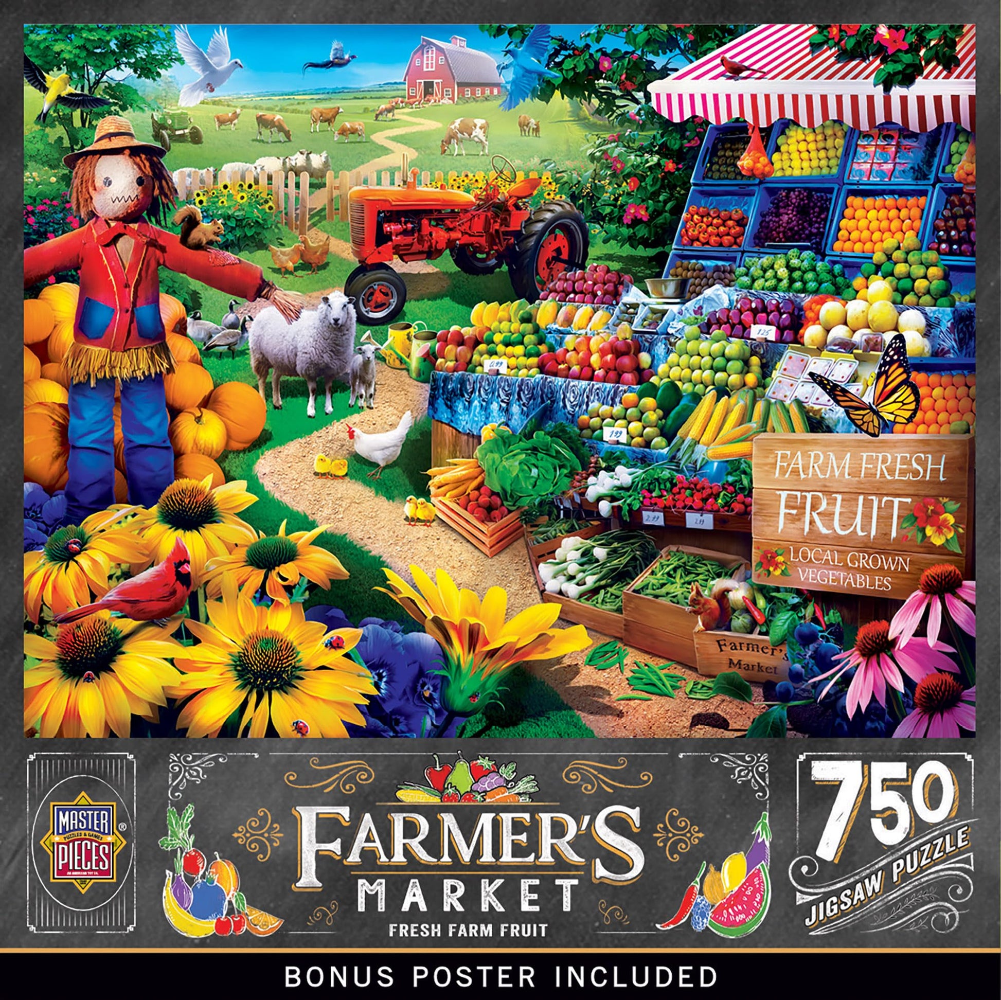 Masterpieces 750 Piece Jigsaw Puzzle for Adults and Family - Fresh Farm Fruit - 18"x24"