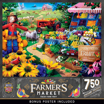 Masterpieces 750 Piece Jigsaw Puzzle for Adults and Family - Fresh Farm Fruit - 18"x24"