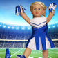 American Fashion World Blue Cheerleading Outfit for 18-Inch Dolls | Accessories Included | Premium Quality & Trendy Design