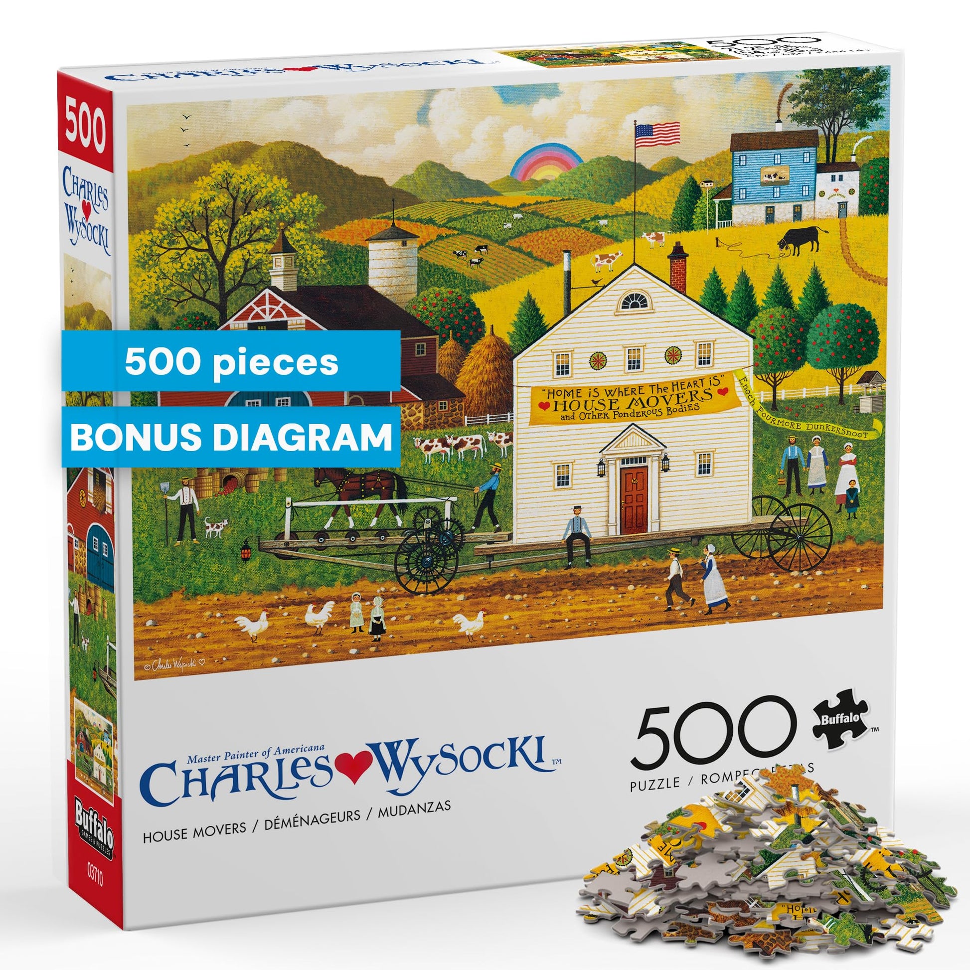 Buffalo Games - Charles Wysocki House Movers - 500 Piece Puzzle for Adults