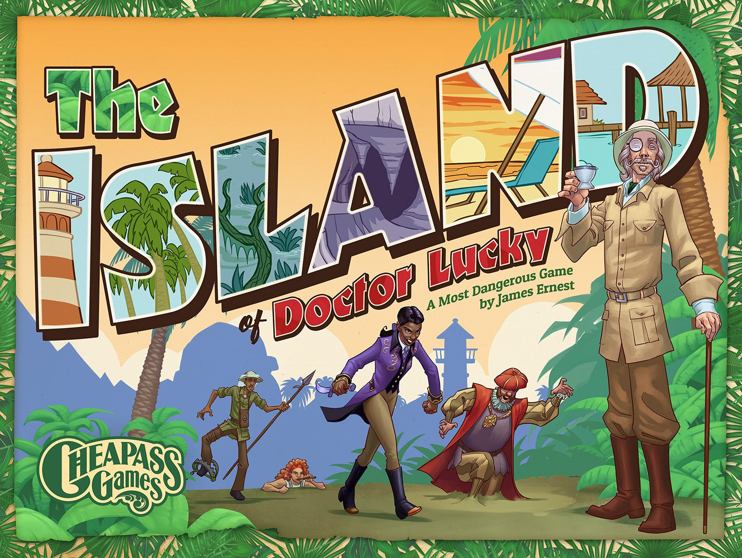 Cheapass Games: The Island of Doctor Lucky, Strategy Board Game, Simple Family Game, 40 Minute Play Time, 2 to 8 Players, For Ages 12 and up