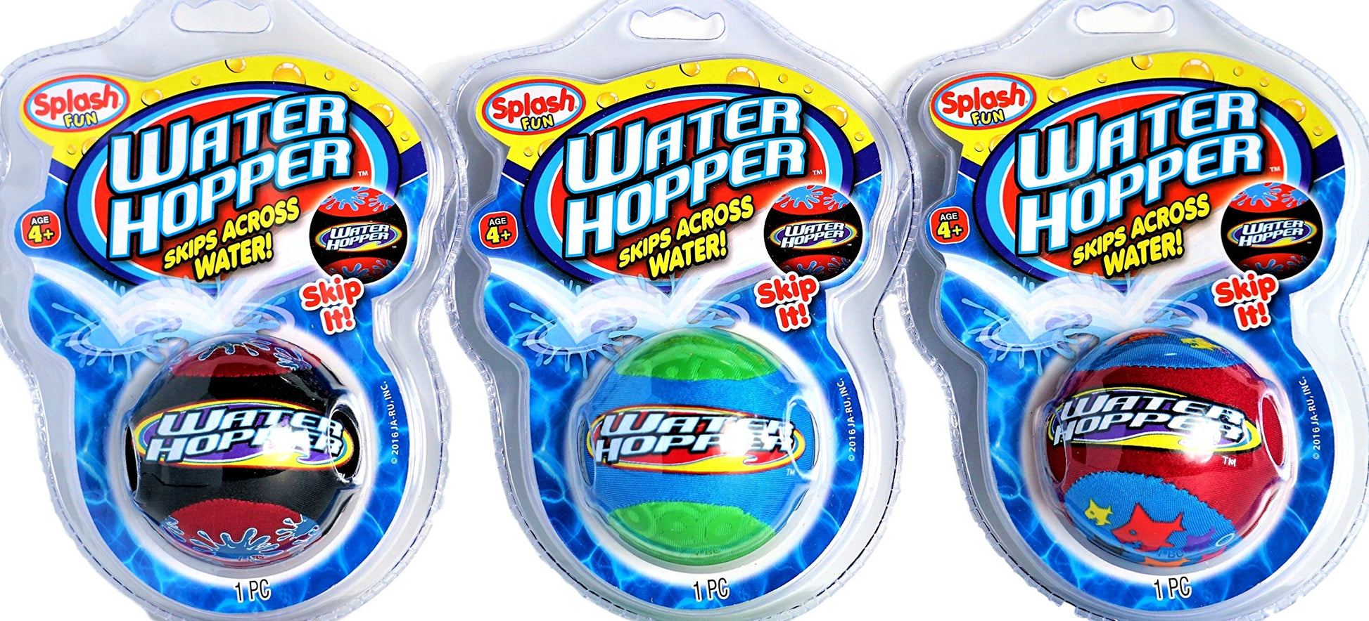 JA-RU Water Skipping Ball for Kids (1 Pack) - Skips on Water. Squishy Swimming Pool Balls & Fun Pool Toys for Kids 4-8 Years Old & Up. Outdoor Beach