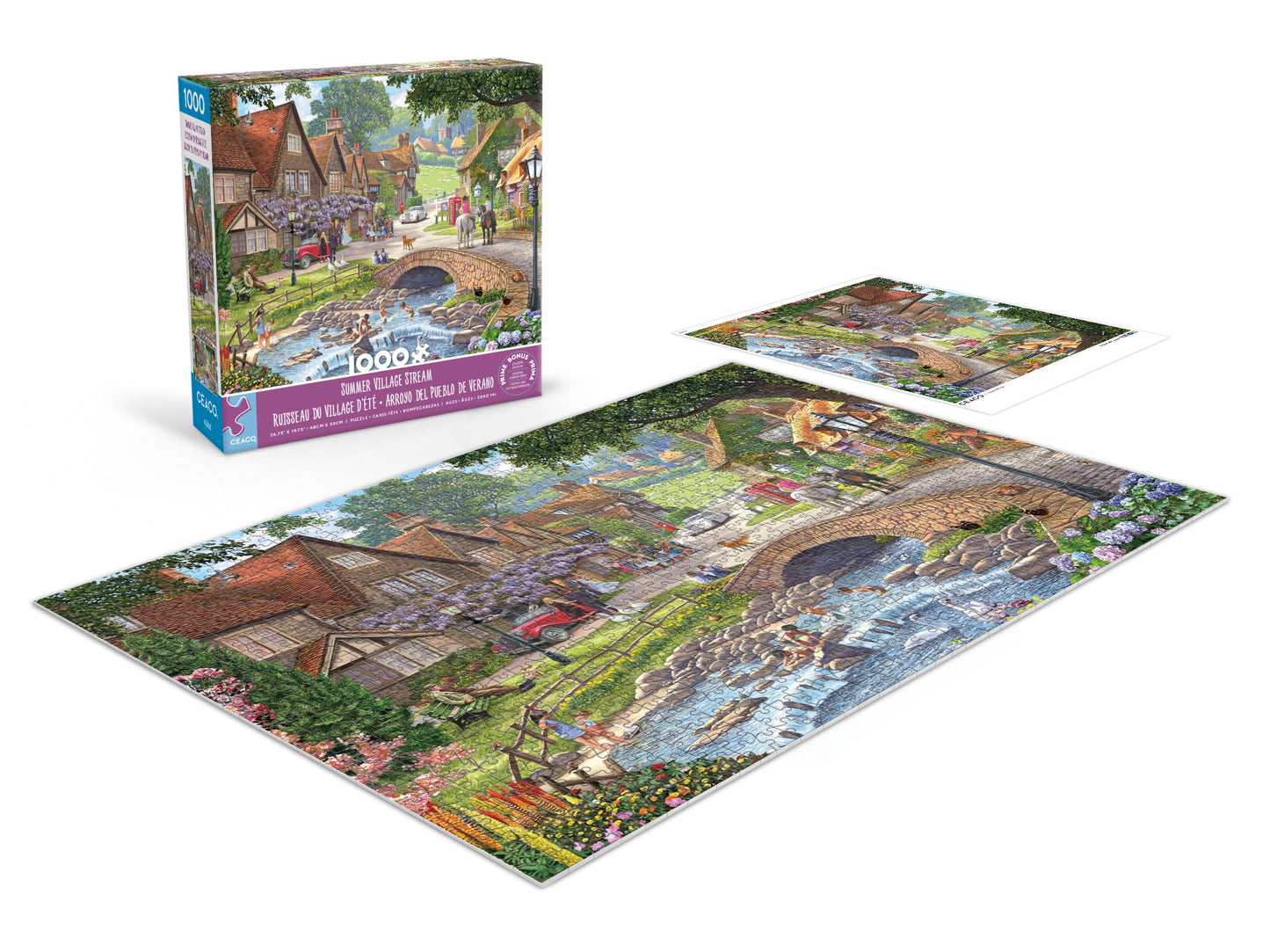 Ceaco - Summer Village Stream - 1000 Piece Jigsaw Puzzle for Adults