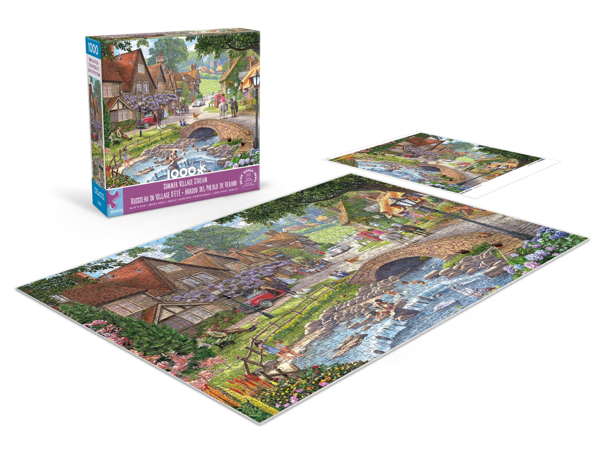 Ceaco - Summer Village Stream - 1000 Piece Jigsaw Puzzle for Adults