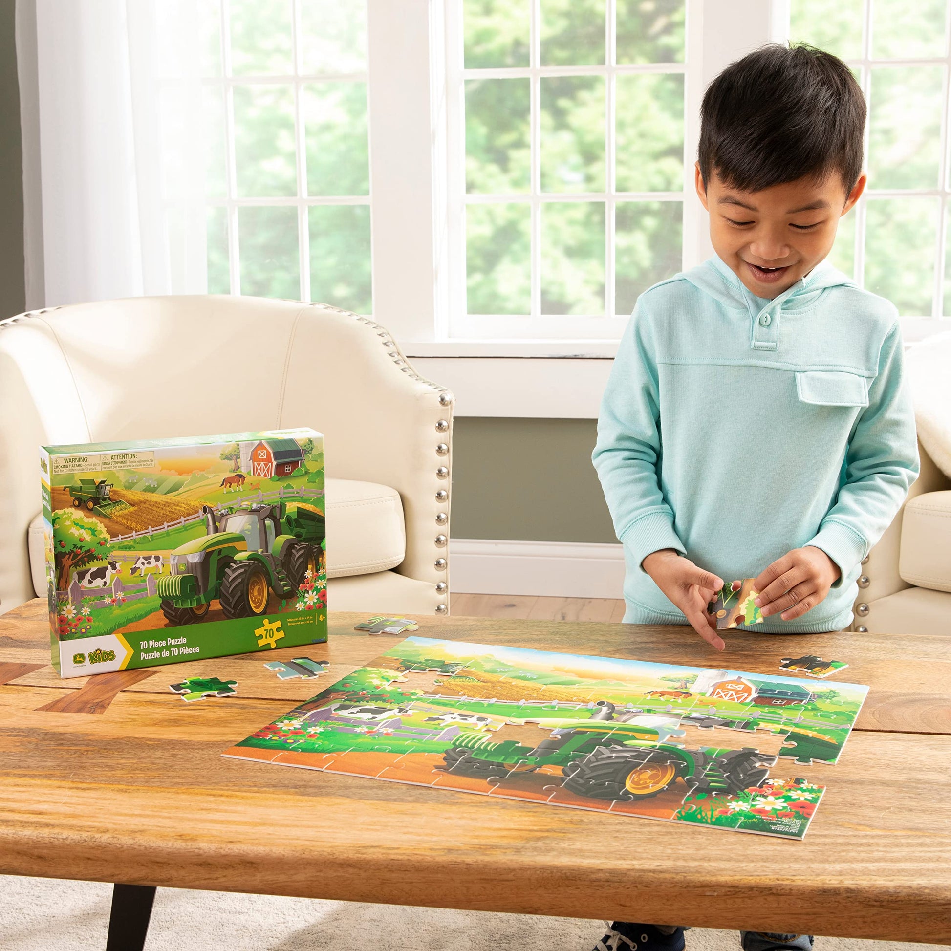 TOMY John Deere Farm Kids Puzzle - Kids and Toddler Puzzle with Large Durable Pieces - Toddler Learning Toys for Early Childhood Development - Kids