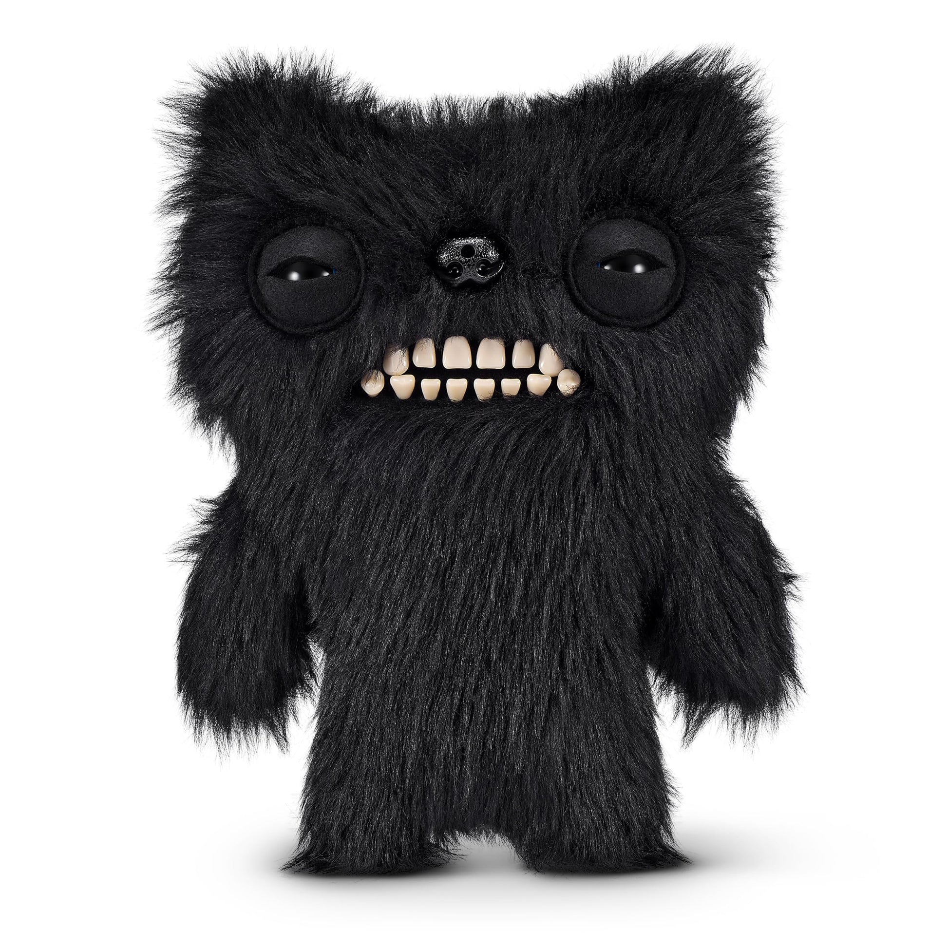Fuggler Fart Face 9-inch Assortment Series 1 (Munch Munch - Black Long) by ZURU, Funny Ugly Monster Plush Toy