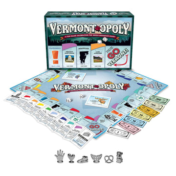 Late for The Sky Vermont-Opoly State Themed Family Board Game, Vermont Strategy Board Game for Adults and Kids, Ages 8+, 2-6 Players, Traditional or 1