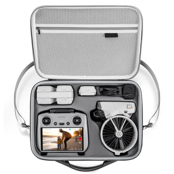 STARTRC PHOTO Flip Case for DJI Flip Fly More Combo,Portable PU Leather Shoulder Bag Can Organizes RC2/RC-N3 Remote/7 Original Batteries/Charging