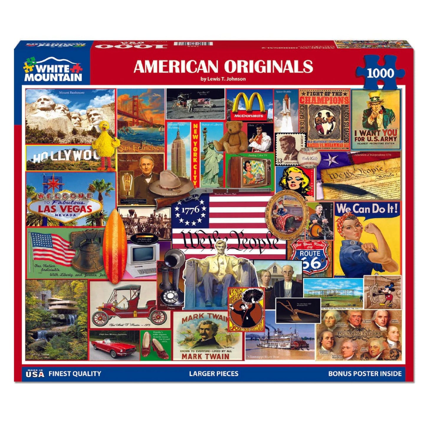 White Mountain 1000 Piece Jigsaw Puzzle Nostalgic USA, American Originals