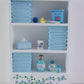 Town Square Miniatures Dolls House Miniature Bathroom Furniture Shelf Unit L Blue Towels & Accessories