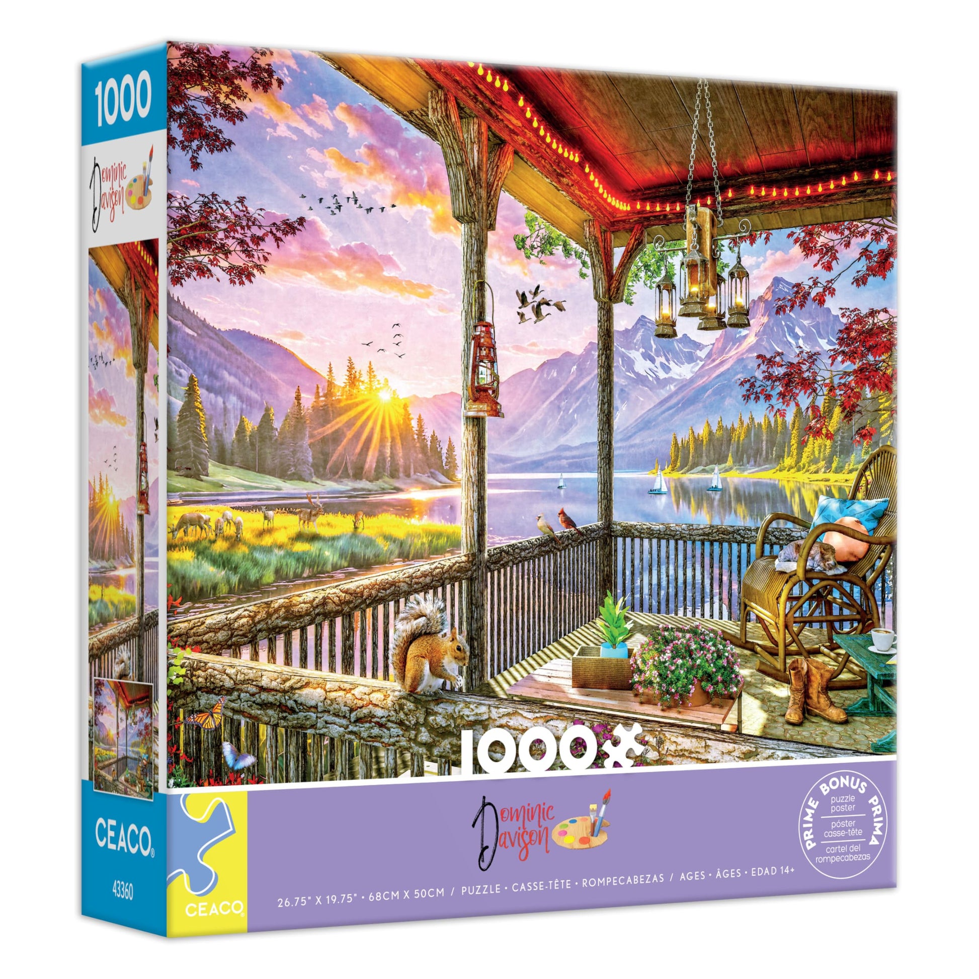 Ceaco - Dominic Davison Mountain Lake Cabin - 1000 Piece Puzzle for Adults