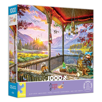 Ceaco - Dominic Davison Mountain Lake Cabin - 1000 Piece Puzzle for Adults