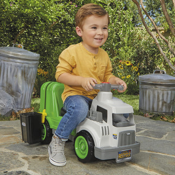 Little Tikes Dirt Diggers Garbage Truck Scoot Ride On with Real Working Horn and Trash Bin for Themed Roleplay for Boys, Girls, Kids, Toddlers Ages 2