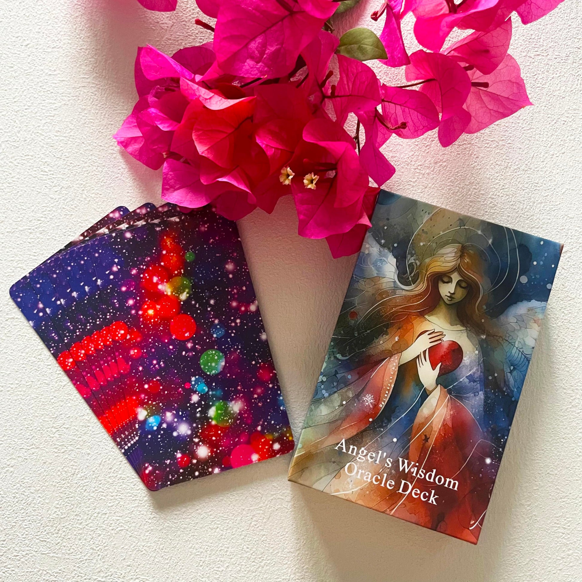 Qcsdckot Angel's Wisdom Oracle Cards Deck, Oracle Cards for Beginners, Angel Number Affirmation Cards, Oracle Deck Used for Your Path to Divine