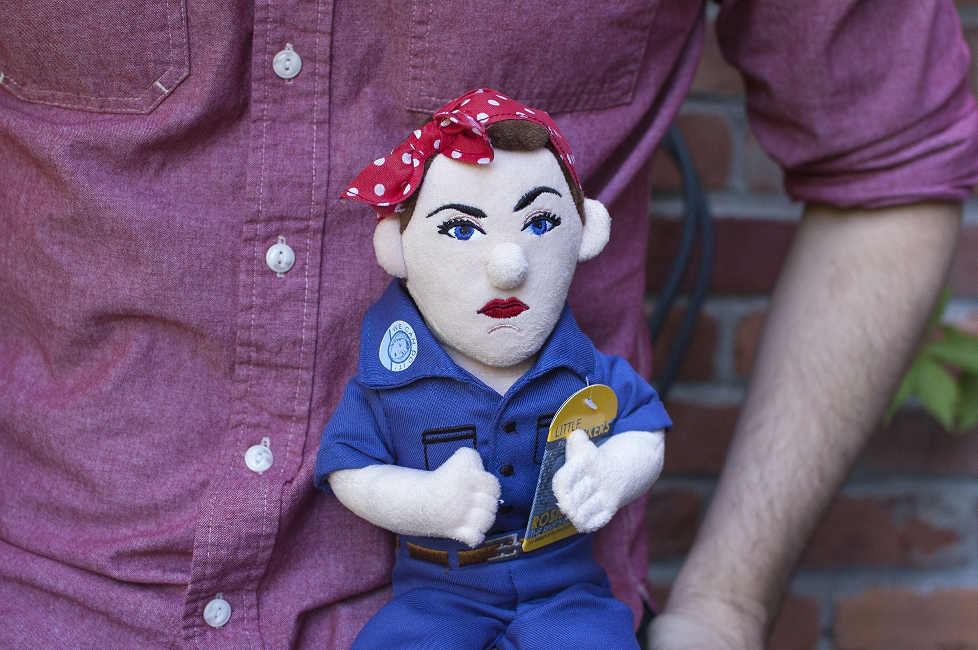 The Unemployed Philosophers Guild Rosie The Riveter Little Thinker - 12" Soft Stuffed Plush Doll