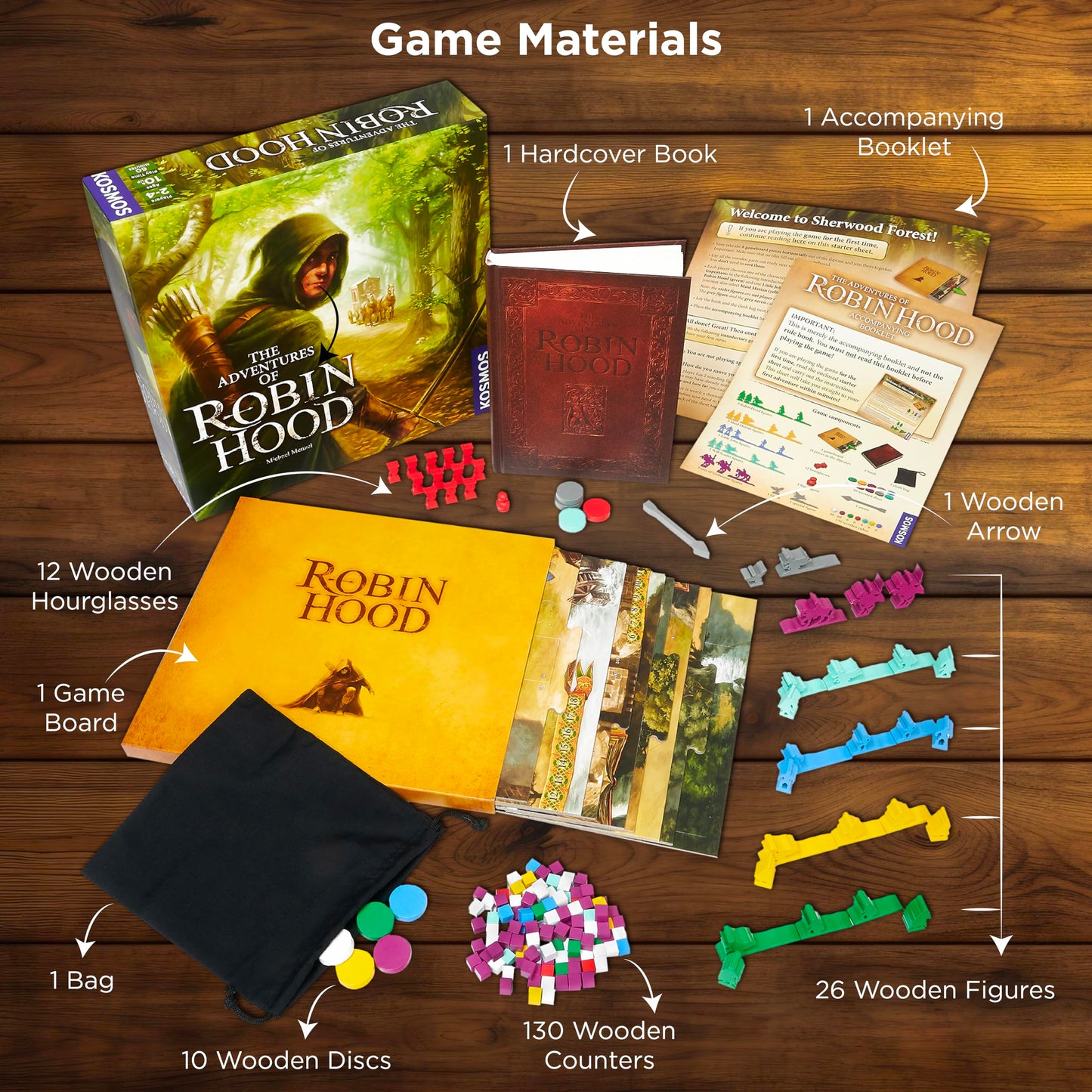 Thames & Kosmos The Adventures of Robin Hood | Cooperative Story-Driven Family Board Game | Free-Movement Mechanic | 2-4 Players | Ages 10+ | By