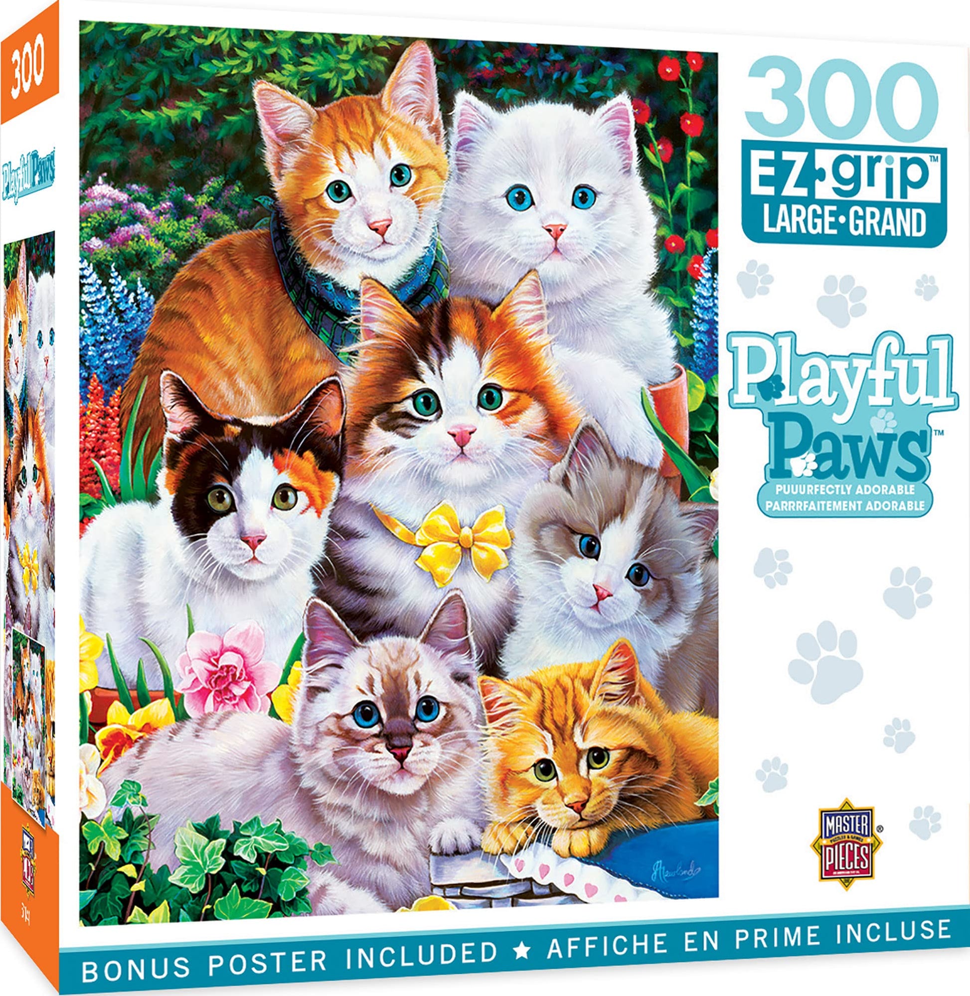 MasterPieces 300 Piece EZ Grip Jigsaw Puzzle - Purrfectly Adorable - 18"x24"